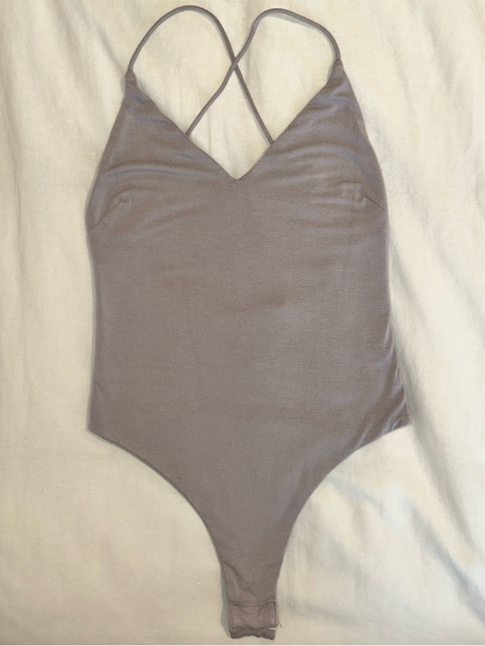 superdown Mauve Ribbed Crossback Bodysuit
